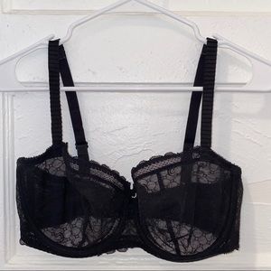 Chantelle Unlined Balconette Black Lace Bra, 34F